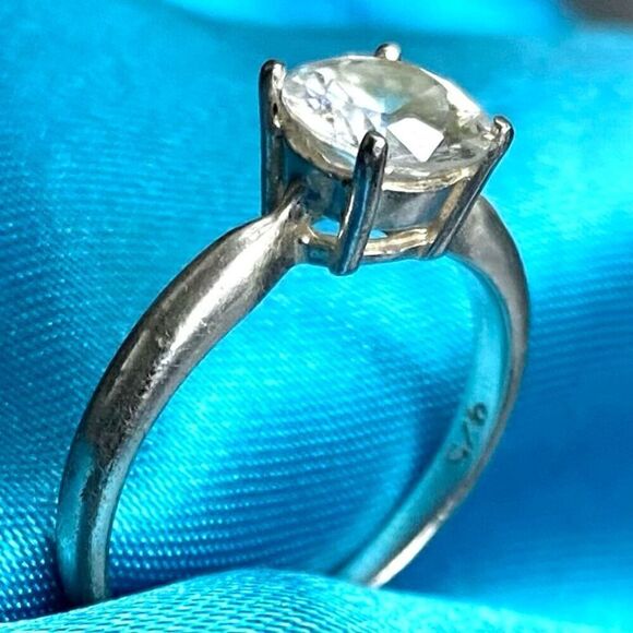 DM# Striking Cz & Sterling 925 Silver Ring 6 3/4 - Picture 6 of 11